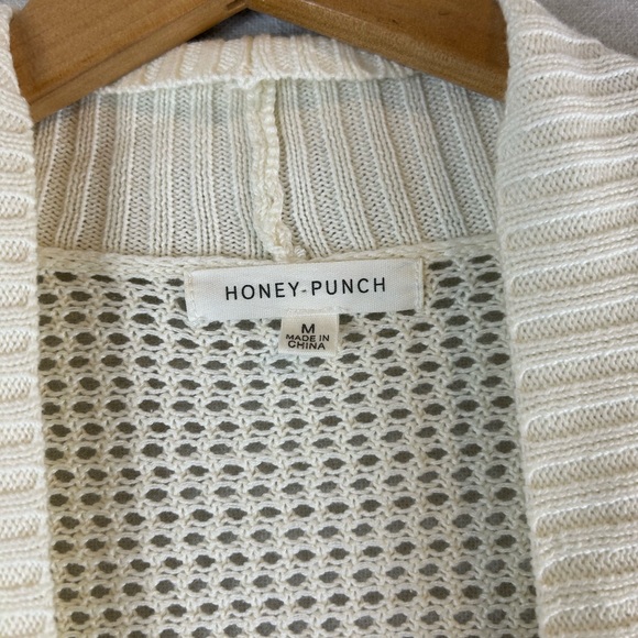 Honey punch M beige sweater open front cardigan - Picture 5 of 5